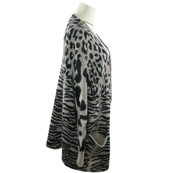 Wildfox Leopard Animal Print Wool Alpaca Mohair Blend Oversized Cardigan | XS - Picture 7 of 11